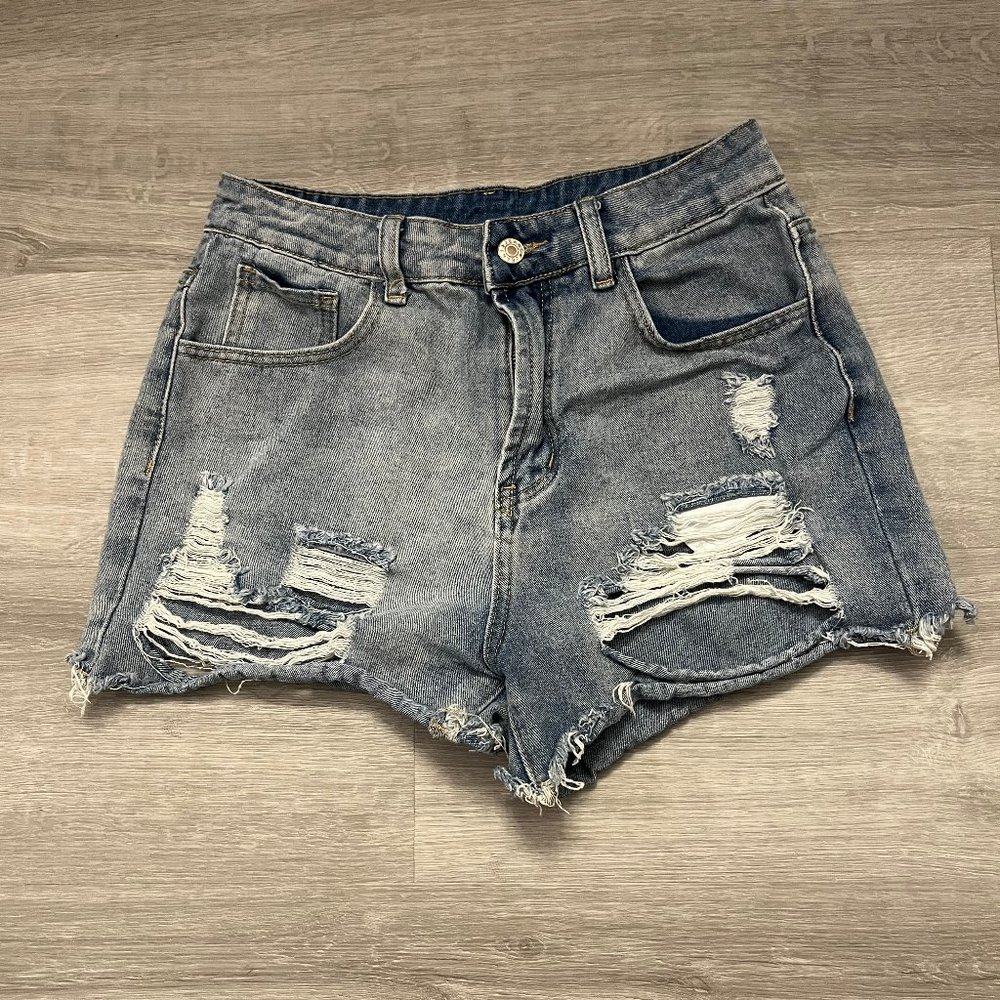 Light blue ripped shorts